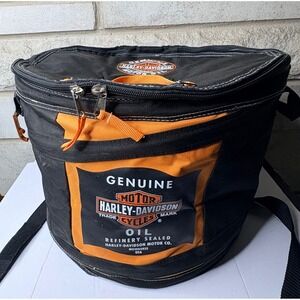 Harley Davidson Motor Oil Soft Cooler Bag 5 Gallon Black‎ Orange Biker Insulated